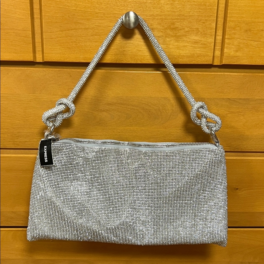 Express rhinestone knot slouch bag
